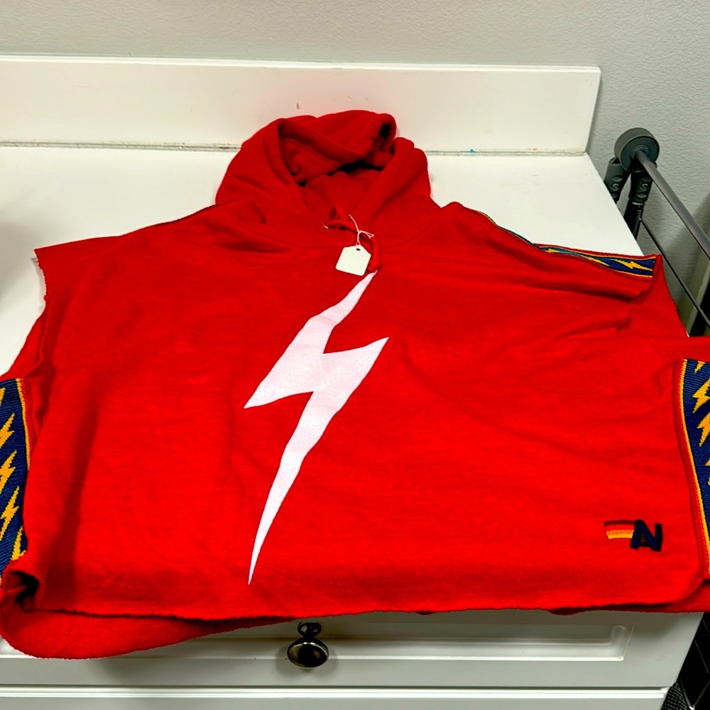 Aviator nation hoodie cut off sleeves